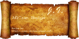 Józan Ibolya névjegykártya