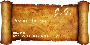 Józan Ibolya névjegykártya